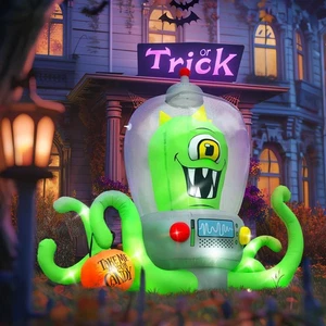 Halloween Aufblasbare Outdoor Garten Dekoration 8 Fuß breit x 7 Fuß hoch Alien Dr.O... - Bild 1 von 9