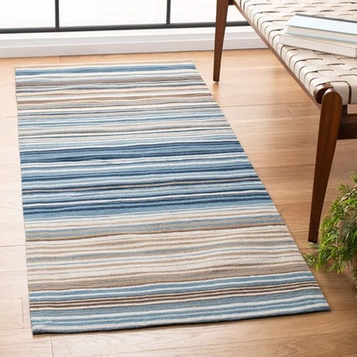 Marbella Collection Accent Rug - 2'3" x 4', Blue & Multi, Handmade Flat Weave... - Image 1 of 4
