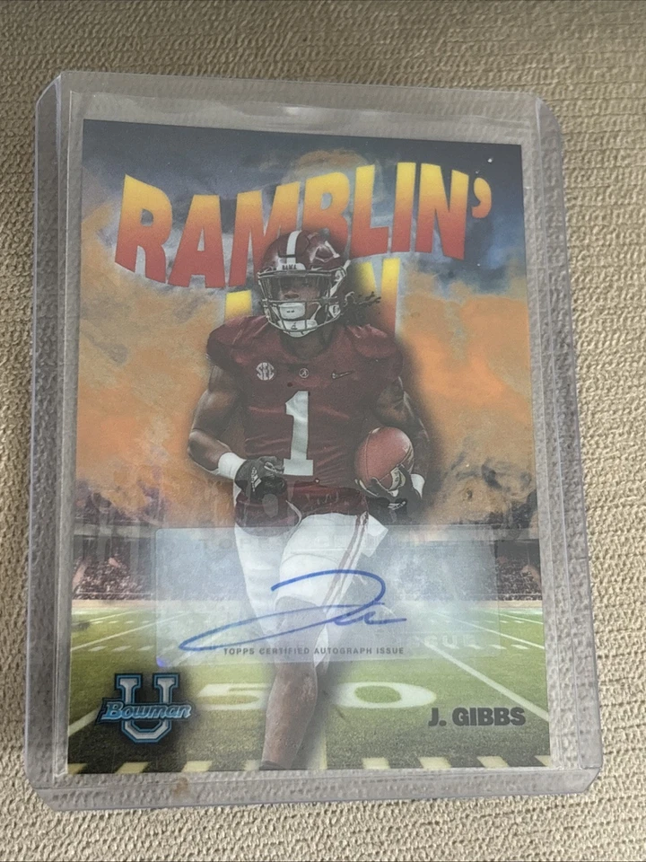 Ramblin Man Bowman University Tops Jahmyr Gibbs 17/25 Autographed - Image 1 of 4