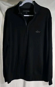 Greg Norman Mens Black Pullover 1/4 Zip Sweater Sz Large - Picture 1 of 8