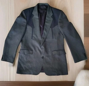 Vintage Circle S Blazer Jacket Blue Two Tone Western Rockabilly Cowboy Yokes 44L - Picture 1 of 5