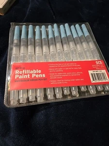 NEW Refillable Water Color Brush Pen Set of 12 (3 Thicknesses & 4 of Each Size) - Picture 1 of 2