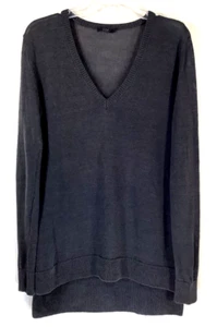 Suéter Pullover Largo Cuello en V Talla S Talla Grande 100% Lino $120 - Imagen 1 de 12