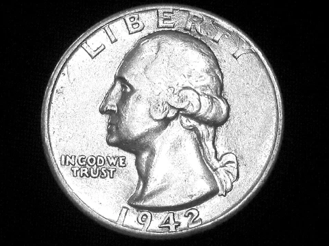 1942-D Washington Quarter --- Almost Uncirculated Cover