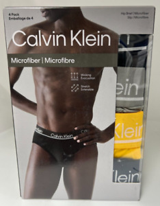 Calvin Klein Men's NP24450730  4 Pack Microfiber Hip Briefs Size Medium