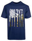 American Flag Armed Gun New Mens Shirt Rifle United States Liberal Patriotic Tee