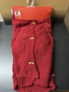Place & Time Nostalgia Tree Skirt Knit Sweater Wood Button Christmas Holiday - Picture 1 of 3