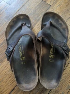 Men's Birkenstock Sandle Brown Leather Strap U.S. Sz 9, EU Sz 42 - Picture 1 of 8