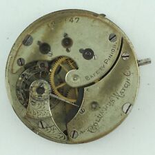 Antique 6Size Columbus 15Jewel Mechanical Hunter Pocket Watch Movement for Parts