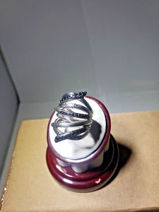 John Hardy Wide Black Sapphire Bamboo Ring .925 Sz 7 {this planted 3 bamboos } - Picture 1 of 12
