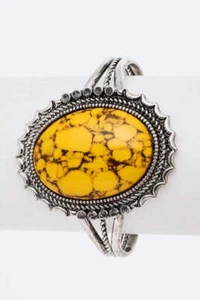 Brazalete ovalado de piedra de gran tamaño - Imagen 1 de 9