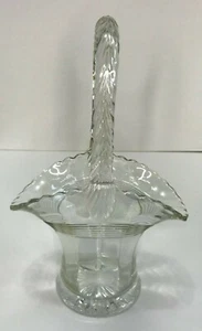 Vintage Duncan & Miller Glass Basket ~ 9.5” tall  - Picture 1 of 10