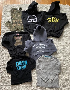 Lot of 8 Youth Boys Pajama Set & Long Sleeve T-shirts/Hoodies Size XS & S - Picture 1 of 6