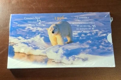 1996 Canada Two Dollars Bank Note & FIRST CANADIAN Toonie Coin $2 Mint SetSEALED - Image 1 of 2