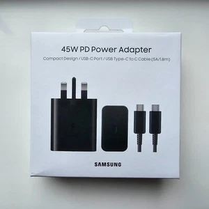 Véritable Prise Adaptateur Chargeur 45W Super Rapide Type C pour Téléphones Samsung Tablettes - Photo 1 sur 5