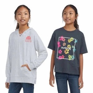 Hurley Girls 2-Piece Hoodie & T-Shirt Set Youth Sizes XS–L Pullover Kangaroo Poc - Picture 1 of 21