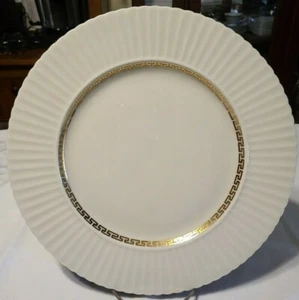 Lenox Fine China Cretan 0-316 Gold Greek Key Ivory 1 Dinner Plate 10 7/8" EUC - Imagen 1 de 6