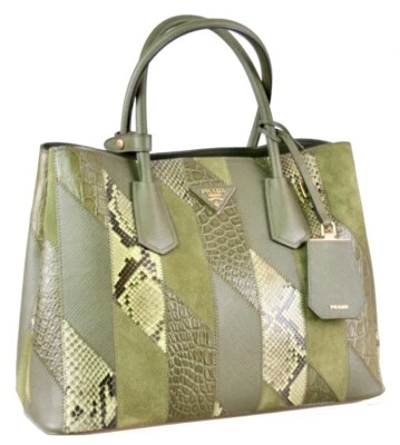 EXKLUSIVE PRADA TASCHE HANDTASCHE 1BG775 PYTHON + KROKO + SAFFIANO NEU - Bild 1 von 4