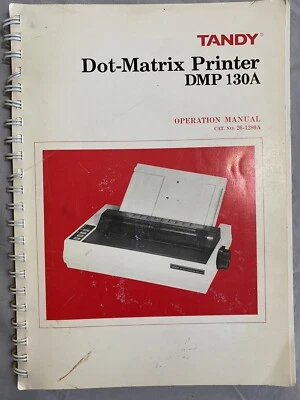 Tandy Dot Matrix Printer DMP 130A Operation Manual VTG 1986 Cat No. 26-1280A - Image 1 of 2