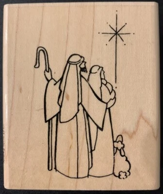 Stampendous 宗教神圣家庭玛丽约瑟夫耶稣橡皮图章 — 第 1/4 张图片