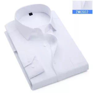 Nuovo abito da uomo camicie a maniche lunghe formali business a righe casual top - Foto 1 di 24