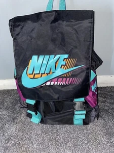 Vintage Retro 80s Nike Air Gym Backpack Parachute Bag Black Multi Color VGC RARE - Bild 1 von 16