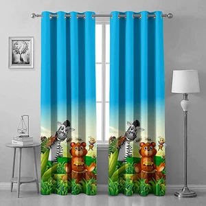 Printed Door Curtain for Bed Room Living Room 7FT Pack of 2 - Picture 1 of 3