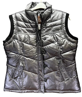 Cripple Creek Ranchwear Sz XL Platinum Black Zip Front Puffer Poly Vest 207Y - Image 1 of 4