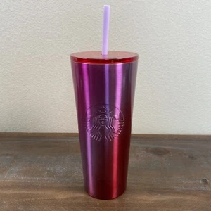New 2021 Starbucks Holiday Stainless Steel Ombre Tumbler Cold Cup Venti 24 Oz - Picture 1 of 10