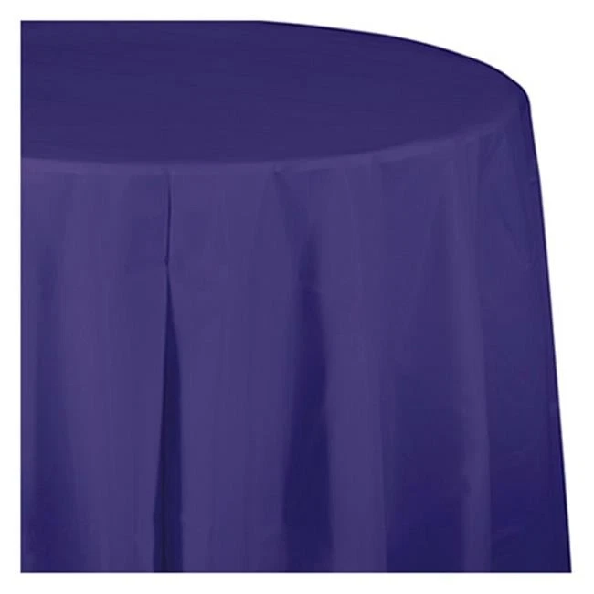 Creative Converting 703268 82 in. Octy Round Plastic Table Cover- Purple - Image 1 of 1