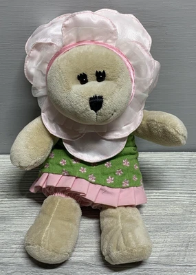 Starbucks Bearista Bear Plush 2010 92nd Edition Flower Dress Pink Green Toy - Image 1 of 4
