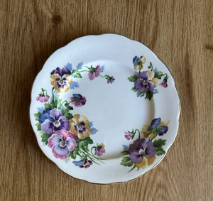 VTG Queen Anne Spring Melodies W/ Pansies 7" Salad/Dessert Plate SET OF 3 - Picture 1 of 8