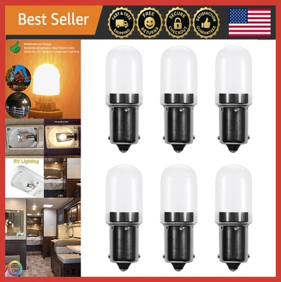 12V LED Bayonet Bulbs 1156 S8, Warm White 2700K, Outdoor RV Path Lights, 6 Pack - Image 1 of 4