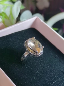 Sterling 925 Handarbeit Ring Gr.6 groß brasilianisch rosa Rosenquarz Love Custom - Bild 1 von 7