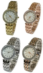 Blekon Collections Japanese Qrt Elegant Women Rhinestone Bezel SS Bracelet Watch - Picture 1 of 41