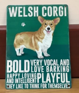 Welsh Corgi - Vintage Style Metal Wall Hanging Dog Sign - Picture 1 of 1