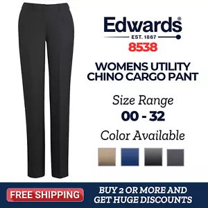 Edwards 8538 Womens Utility Chino Improved Fit Casual Cargo Moisture Free Pant - Picture 1 of 3