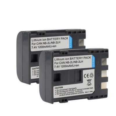 2X Battery For CANON EOS 350D 400D D350 D400 D 350 PC1018 NB-2JH E160814 NB2LH - Image 1 of 4