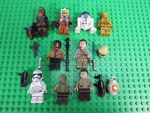 genuine LEGO STAR WARS FORCE AWAKENS minifigure lot set REY FINN BB-8 POE C-3PO - Picture 1 of 7