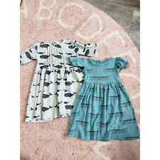 Kate Quinn Lot of 2 Baby Girl’s Blue Whale Canoe Ocean Beach Printed Dresses 