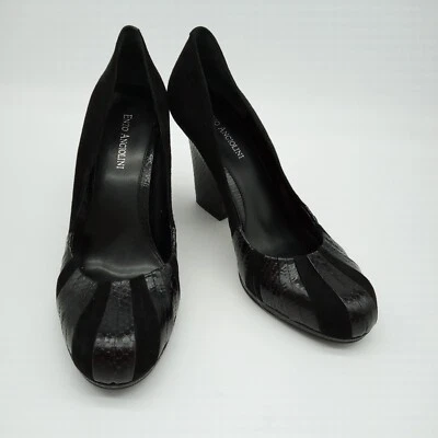 Enzo Angiolini Mujer Tacones Bloque Punta Redonda Negro Talla 9 1/2 M Foto 1 de 4