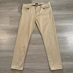Theory Pants Mens Size 38 Tan Khaki Haydin Straight Slim Fit Stretch Cotton - Picture 1 of 16