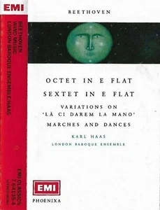 Beethoven Haas London Baroque Ensemble‎ Wind Music Octet Sextet CASSETTE ALBUM  - Picture 1 of 12