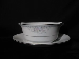 Noritake Silk Garland 3792 Gravy Boat & Stand Vintage Made in Japan - Picture 1 of 2