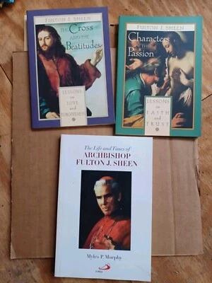 3 Books Bishop Sheen Cross Passion Beatitudes Life And Times Biography Foto 1 de 4