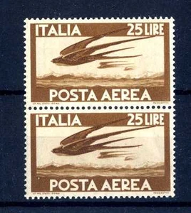 ITALIA REP. - PA - 1947 - Serie "Democratica" - Filigr. Ruota - 25 L. - Volo X65 - Picture 1 of 1