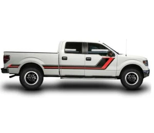 Calcomanía 2 PIEZAS Gráficos Rayas Puerta Lateral Coche Para FORD F-150 DOBLE CABINA 6.5 PLATÓN - Imagen 1 de 5