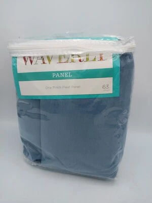 Cortina de panel Waverly Serendipity azul 50 pulgadas x 63 pulgadas plisada Foto 1 de 4