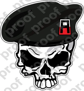 STICKER US ARMY BERET UNIT 1ST ARMY DIV SKULL - Picture 1 of 1