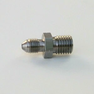 - Adaptador de accesorios de freno de acero inoxidable invertido métrico 3 AN 3 a M10 X 1.0 - Imagen 1 de 2